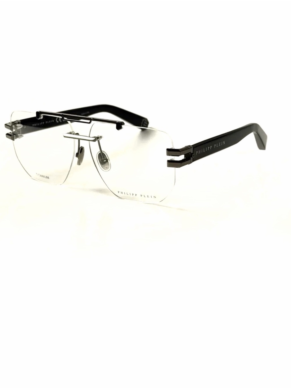 Philipp Plein VPP087 COL. 0584 Titanium Sunglasses Authentic Rimless Eyeglasses